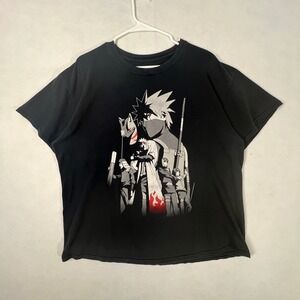 Y2k Naruto Shippuden Black Ripple Junction TShirt Shonen Jump Adult 2XL Anime